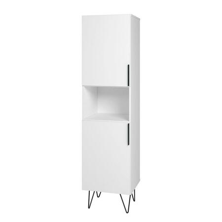 DESIGNED TO FURNISH 17.51 in. Beekman Narrow Bookcase Cabinet with 5 Shelves, White DE3597695